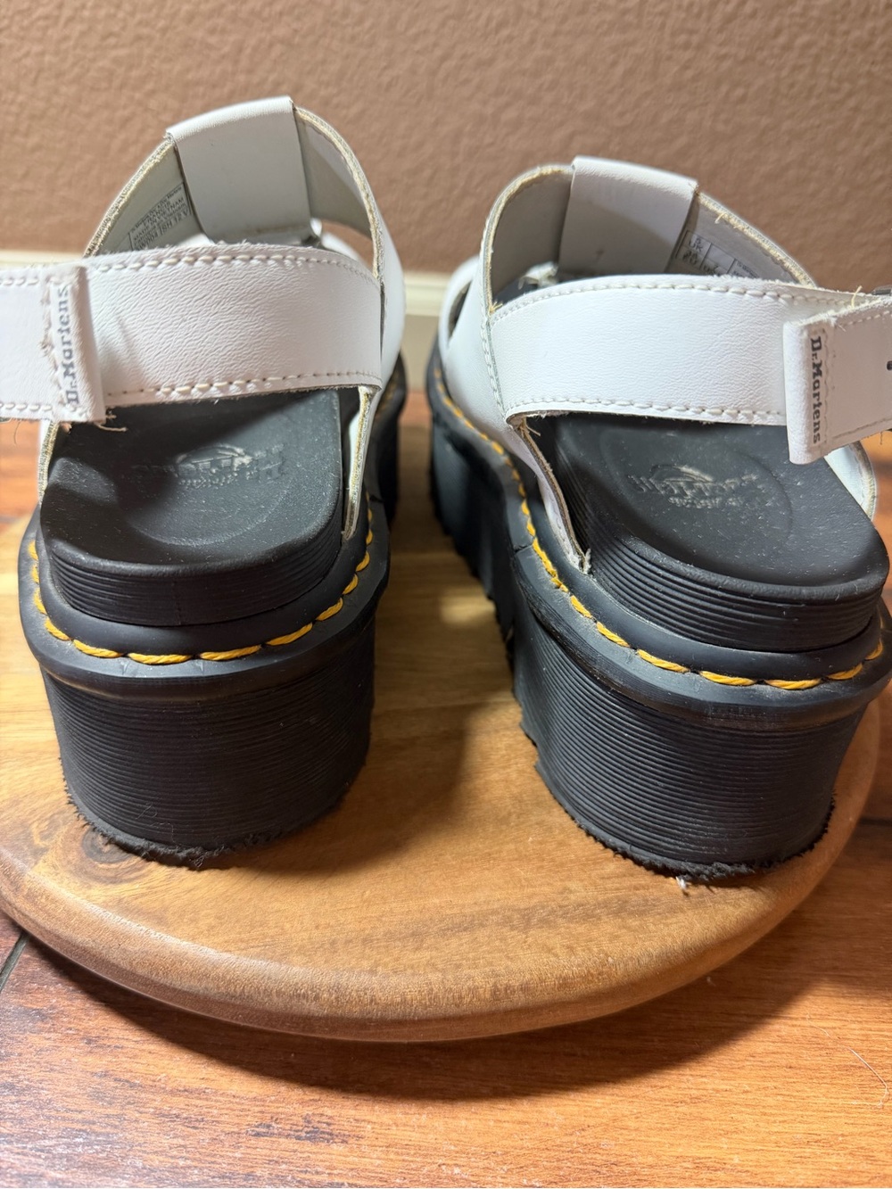 Dr. Martens Francis White Leather Strap Platform Sandals Size 7 - Picture 5 of 14